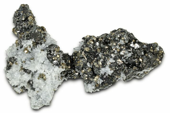 Gleaming Pyrite Crystals with Sphalerite and Quartz - Peru #347632